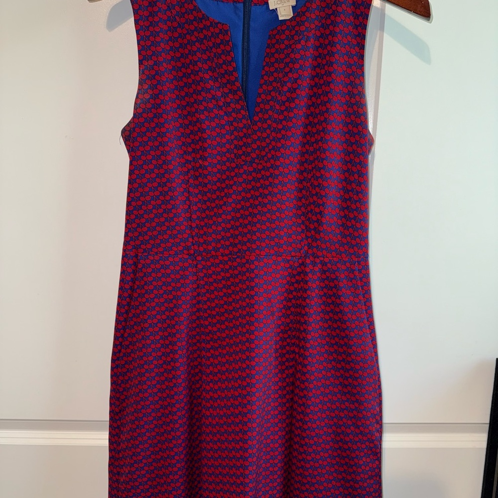 J. Crew Blue and Red Women's Dress size 4